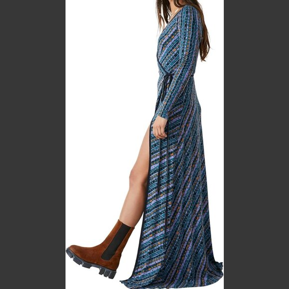 FREE PEOPLE: Phoebe Long Sleeve Wrap Dress - Picture 2 of 4